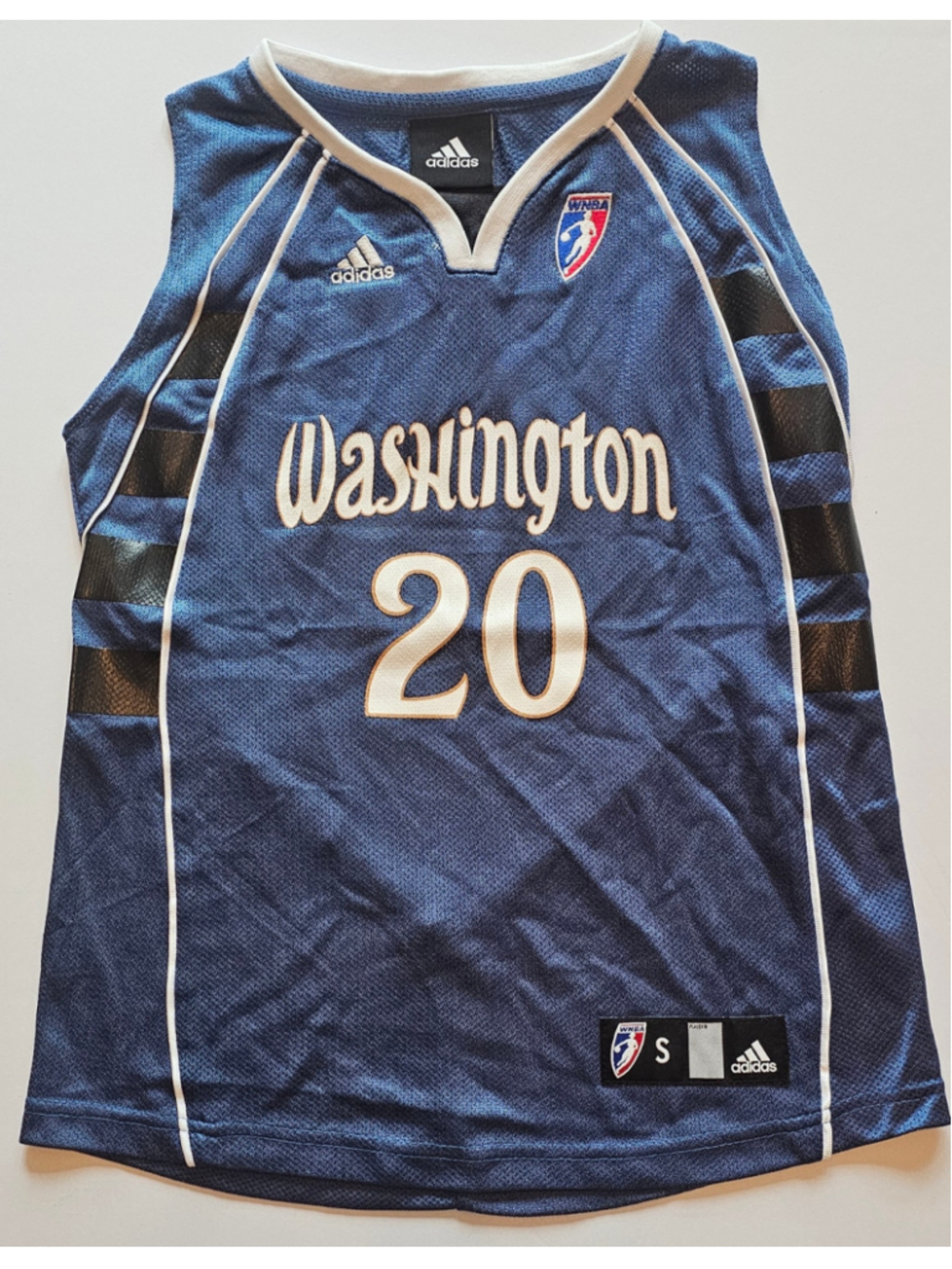Girls Adidas Washington Mystics Beard 20 Basketball Jersey Blue Size Youth Small